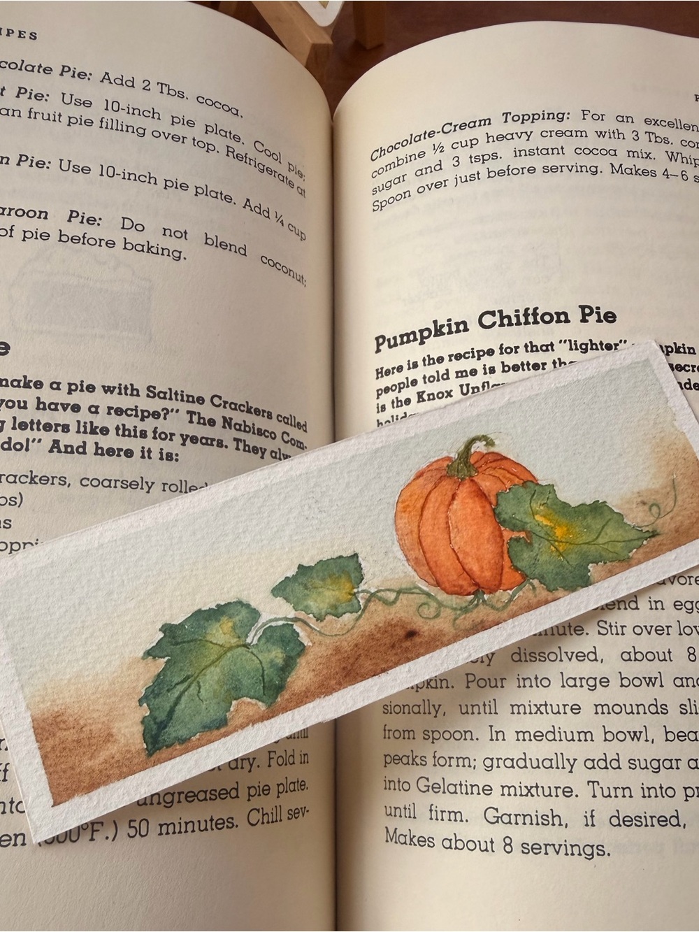 Original Watercolor Pumpkin Bookmark | Hand Painted Autumn Art